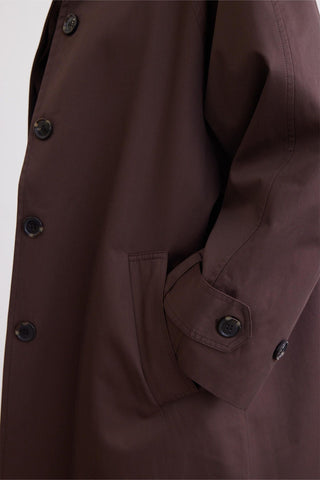 Button Front Trench Coat Brown