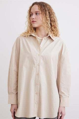 Oversize Basic Shirt Beige