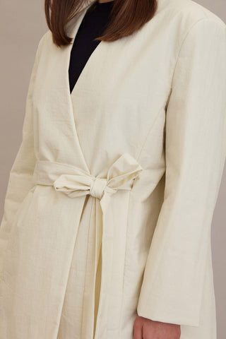 Kimono Style Padded Blazer Jacket Vanilla