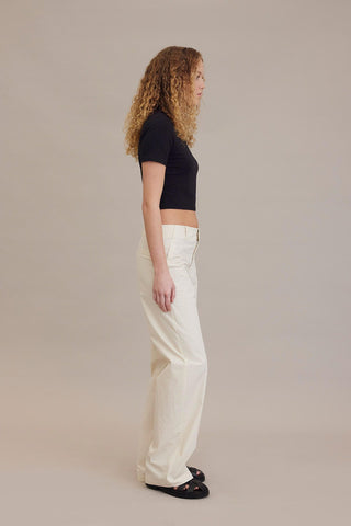 Straight Leg Comfortable Pants Vanilla