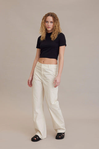 Straight Leg Comfortable Pants Vanilla