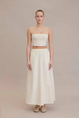 Wide Cut Flared Skirt Vanilla