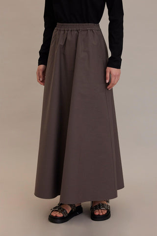 Wide Cut Flared Skirt Mink