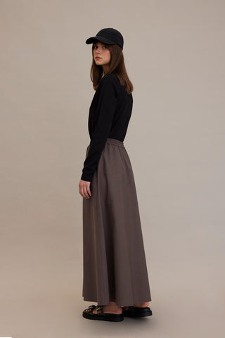 Wide Cut Flared Skirt Mink