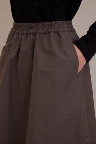 Wide Cut Flared Skirt Mink