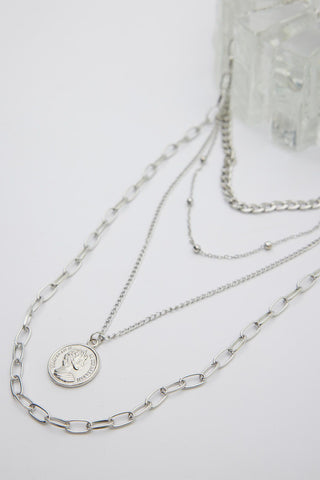 4 Layer Necklace Silver