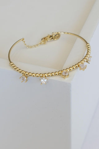 Star Charm Cuff Bracelet Light Yellow