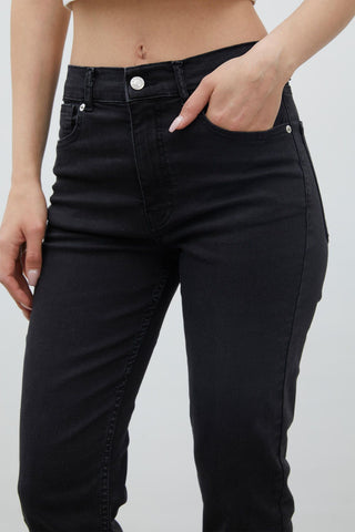 Bootcut Fit Denim Trousers Black