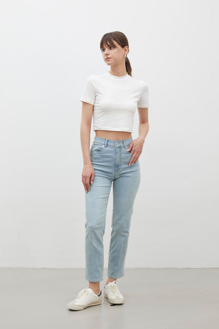 Bootcut Fit Denim Trousers Light Blue