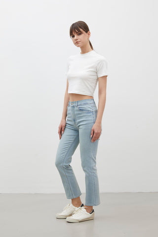 Bootcut Fit Denim Trousers Light Blue