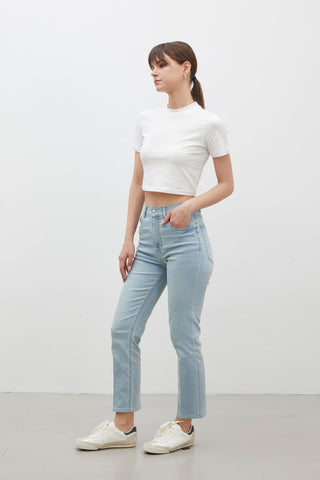 Bootcut Fit Denim Trousers Light Blue