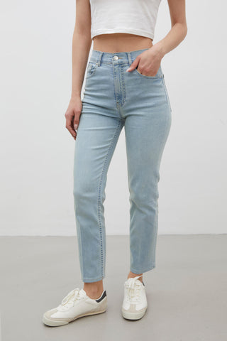 Bootcut Fit Denim Trousers Light Blue