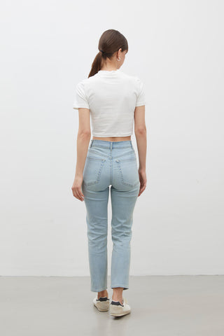 Bootcut Fit Denim Trousers Light Blue