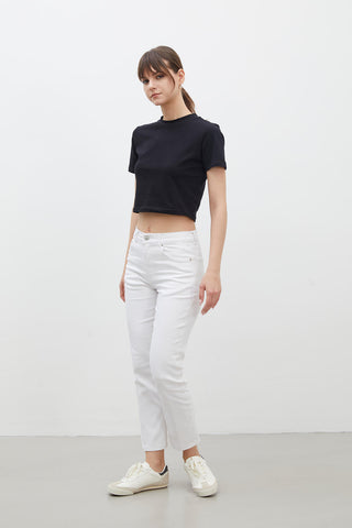 Bootcut Fit Kot Pantolon Beyaz