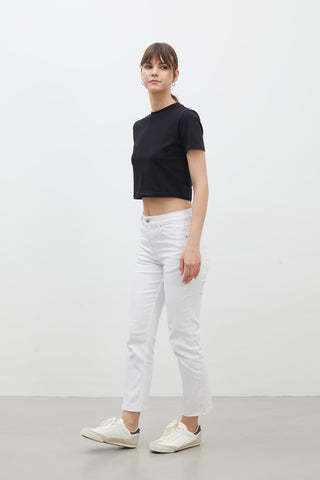 Bootcut Fit Denim Trousers White