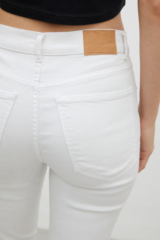 Bootcut Fit Denim Trousers White