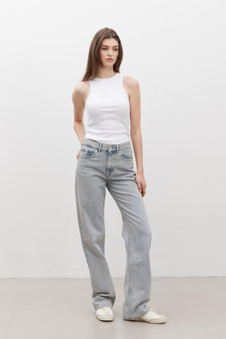 1975 Mid-Rise Denim Trousers Light Blue