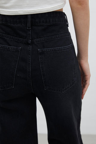 1975 High-Rise Straight Fit Denim Black