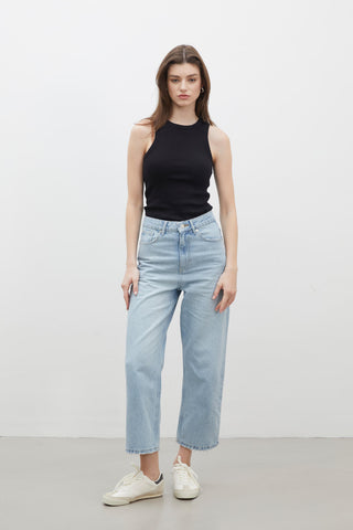 1975 High-Rise Straight Fit Denim Ice Blue