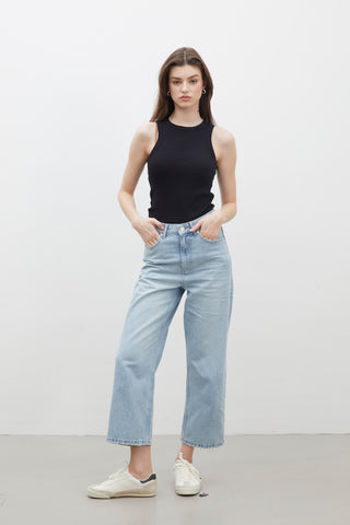 1975 High-Rise Straight Fit Denim Ice Blue