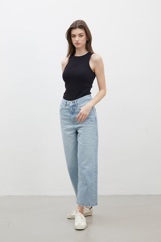 1975 High-Rise Straight Fit Denim Ice Blue