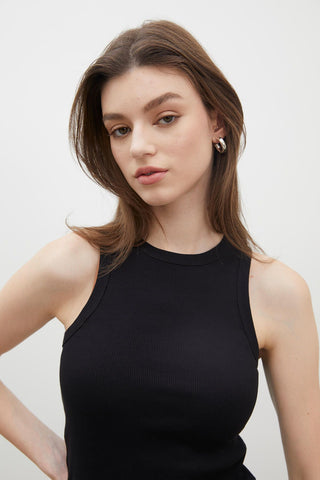 Ribbed Sleeveless Bodysuit Black