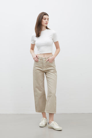 1975 High-Rise Straight Fit Denim Beige