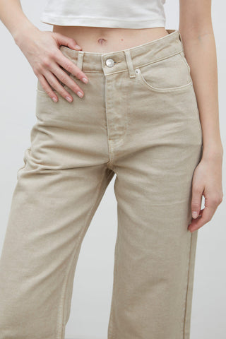 1975 High-Rise Straight Fit Denim Beige