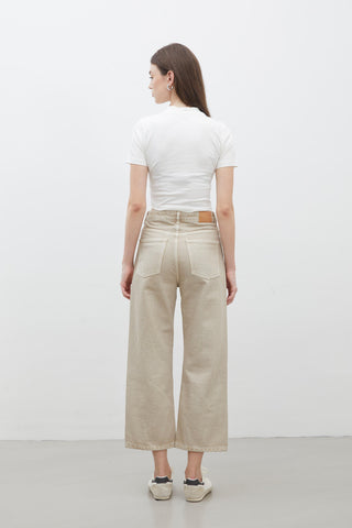 1975 High-Rise Straight Fit Denim Beige