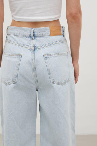 Wide Leg Denim Trousers Ice Blue