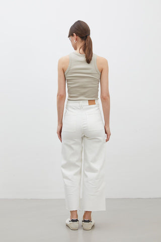 Marine Fit Denim Trousers White