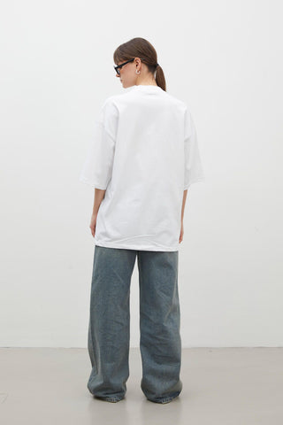 Oversize Cotton Short Sleeve T-Shirt White