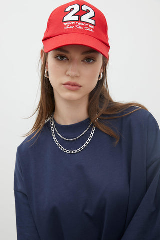 Oversize Pamuklu Kısa Kollu T-Shirt Lacivert