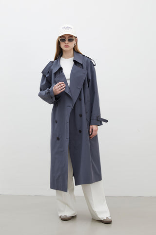 Copenhagen Oversize Trench Coat Navy Blue