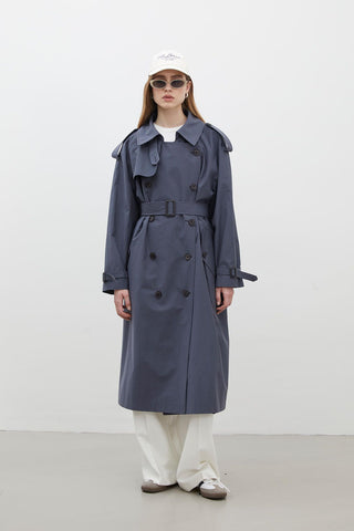 Copenhagen Oversize Trench Coat Navy Blue