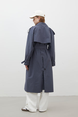 Copenhagen Oversize Trench Coat Navy Blue