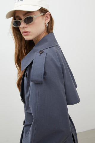 Copenhagen Oversize Trench Coat Navy Blue