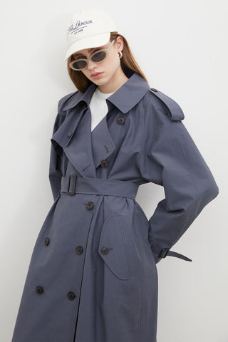 Copenhagen Oversize Trench Coat Navy Blue