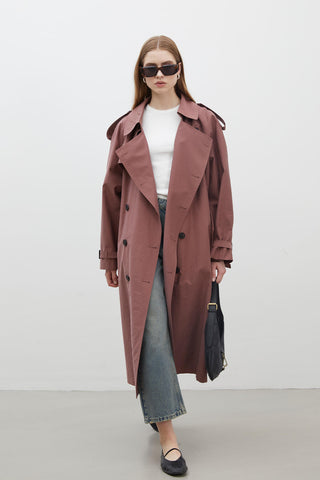 Copenhagen Oversize Trench Coat Dusty Rose