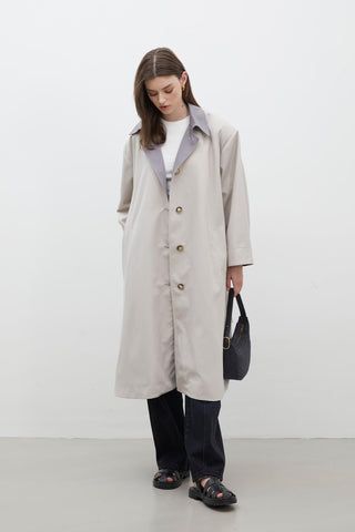 Milan Oversize Trench Coat Light Grey