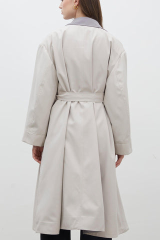 Milan Oversize Trench Coat Light Grey