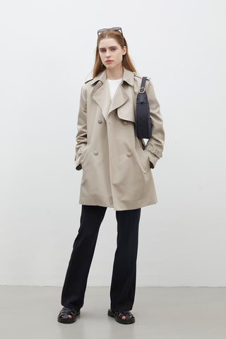 Chelsea Double-Breasted Trench Coat Sand