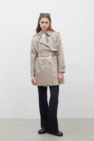 Chelsea Double-Breasted Trench Coat Sand