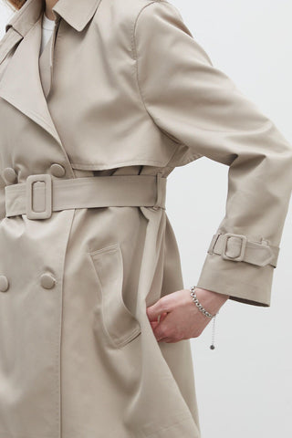 Chelsea Double-Breasted Trench Coat Sand