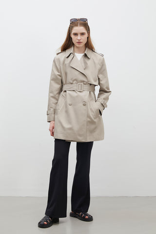 Chelsea Double-Breasted Trench Coat Sand