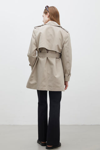 Chelsea Double-Breasted Trench Coat Sand