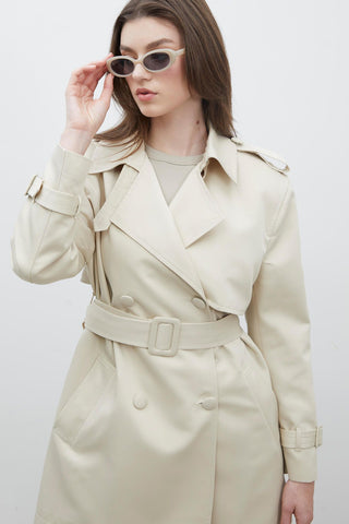 Chelsea Double-Breasted Trench Coat Beige