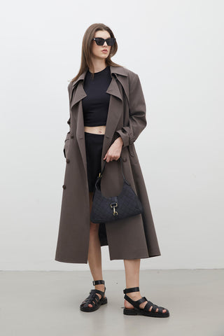 Paris Oversize Double-Breasted Trench Coat Mink