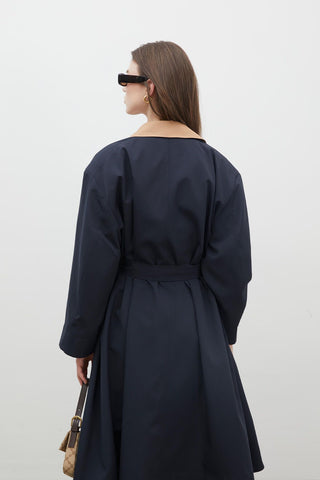 Milan Oversize Trench Coat Navy