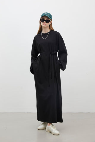 Oversize Cotton Dress Black